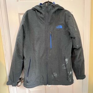 The North Face Mens Triclimate Jacket, Charcoal Gray Shell Royal Blue Puffer, M